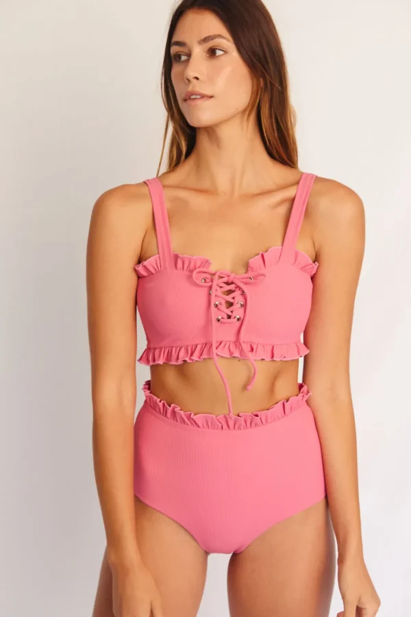 Bottoms<Citrine Swim Alice Bottom // Rose (ribbed)