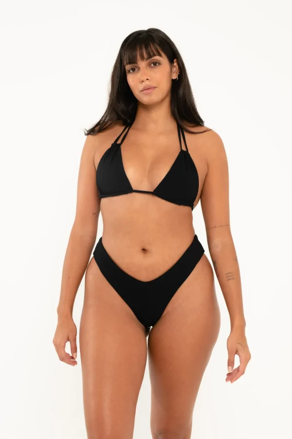 Tops<Citrine Swim Allie Top // Black (ribbed)