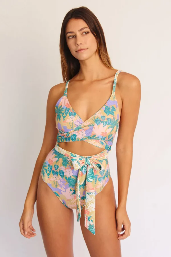 One Pieces<Citrine Swim Amelia One Piece // Light/Olive Jungle