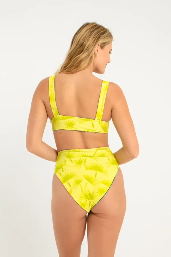 Tops<Citrine Swim Bea Top // Teal/Lime Palm (reversible)