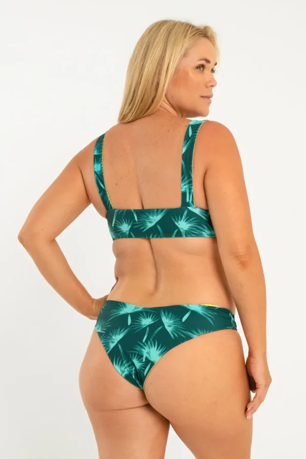 Tops<Citrine Swim Bea Top // Teal/Lime Palm (reversible)