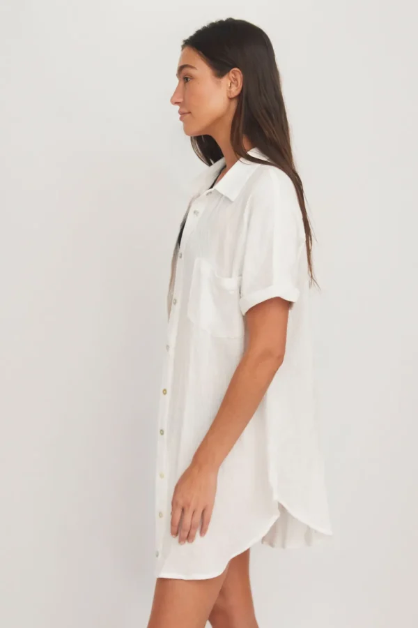 Tops | Dresses<Citrine Swim Breaker Dress // White (gauze)