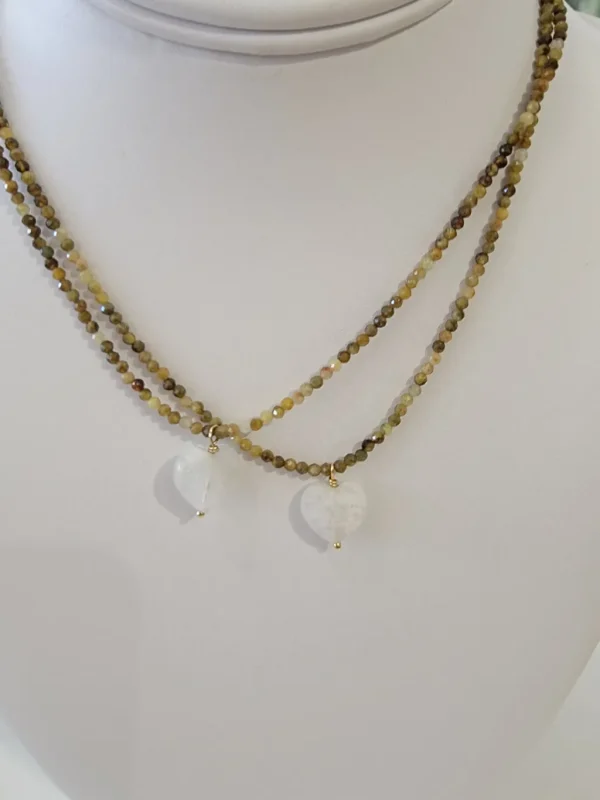 Jewelry<Citrine Swim Brown Crystal Heart Necklace