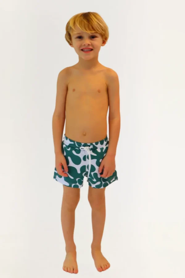 Boys | Kids<Citrine Swim Cole Boardies (kids) // Dark Green Abstract