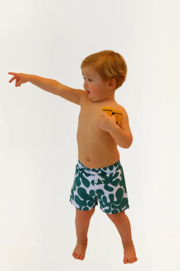 Boys | Kids<Citrine Swim Cole Boardies (kids) // Dark Green Abstract
