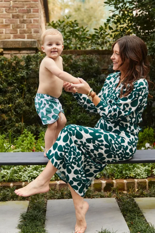 Boys | Kids<Citrine Swim Cole Boardies (kids) // Dark Green Abstract