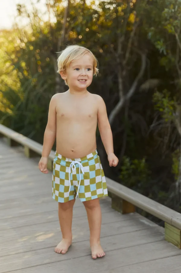 Boys | Kids<Citrine Swim Cole Boardies (kids) // Olive Picnic