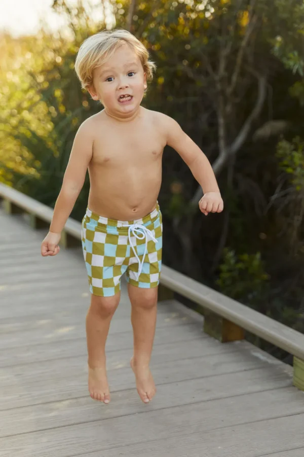 Boys | Kids<Citrine Swim Cole Boardies (kids) // Olive Picnic