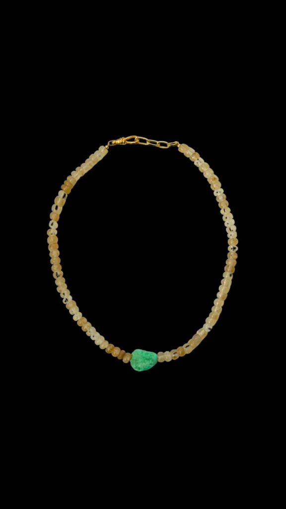 Jewelry<Citrine Swim Cream Lotus Stone Necklace