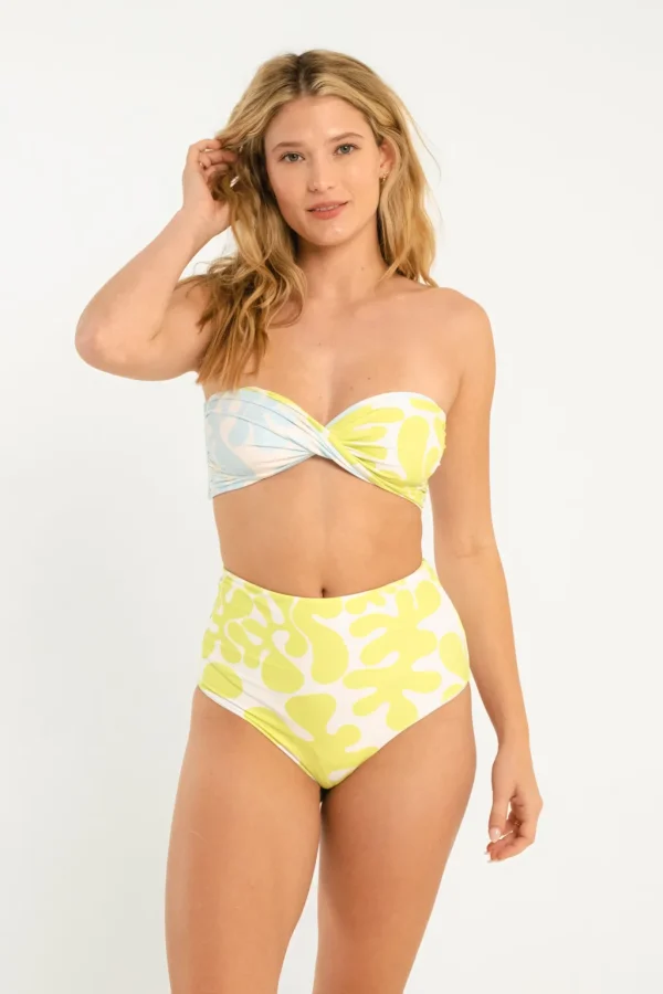 Bottoms<Citrine Swim Dakota Bottom // Blue/Green Abstract (reversible)