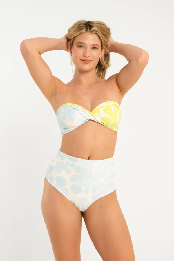 Bottoms<Citrine Swim Dakota Bottom // Blue/Green Abstract (reversible)