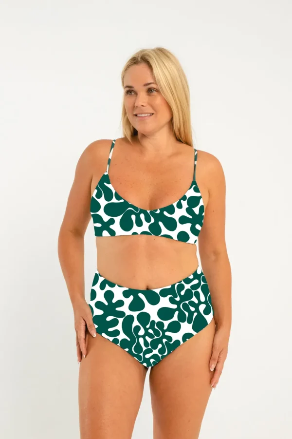 Bottoms<Citrine Swim Dakota Bottom // Dark Green Abstract