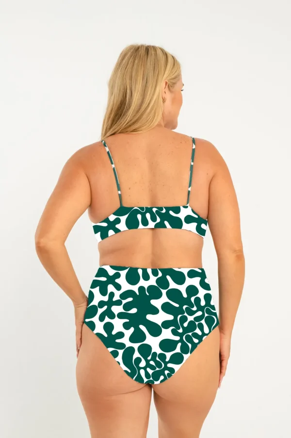 Bottoms<Citrine Swim Dakota Bottom // Dark Green Abstract