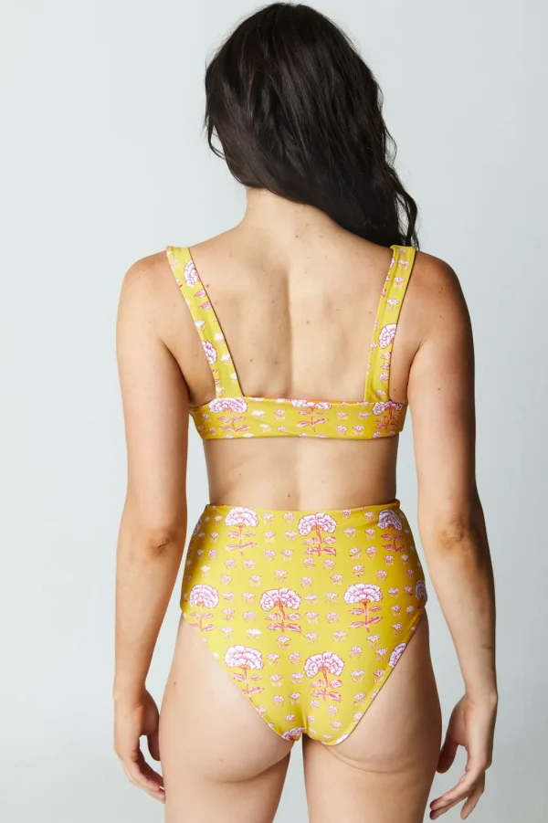Bottoms<Citrine Swim Dakota Bottom // Orange-Olive Block Print (reversible)