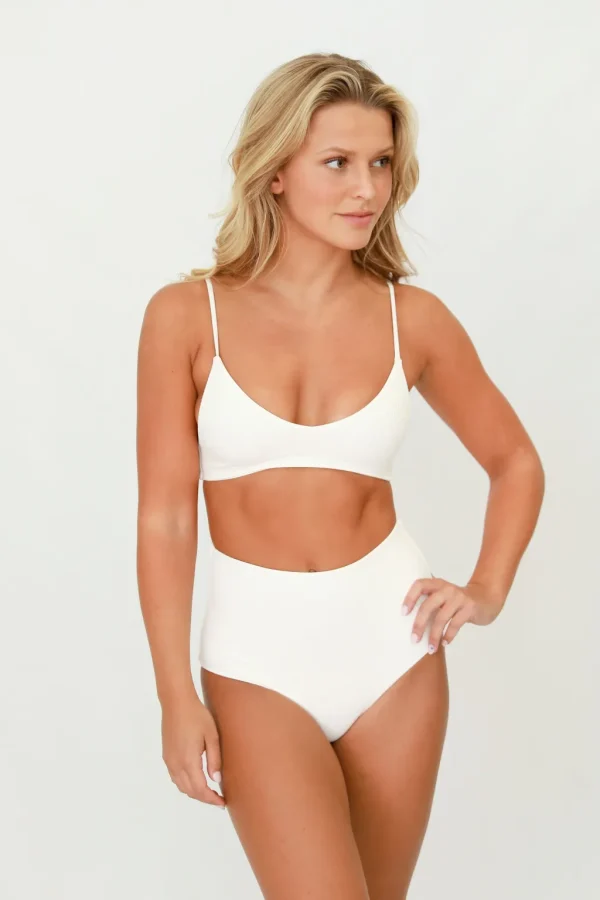 Bottoms<Citrine Swim Dakota Bottom // Pearl (ribbed)