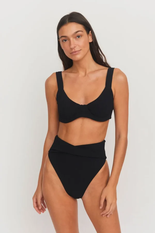Tops<Citrine Swim Ebby Top // Black (ribbed)