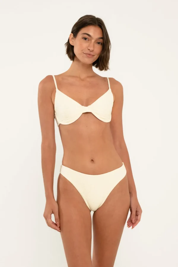 Tops<Citrine Swim Ellen Top // Ivory (diamond textured)
