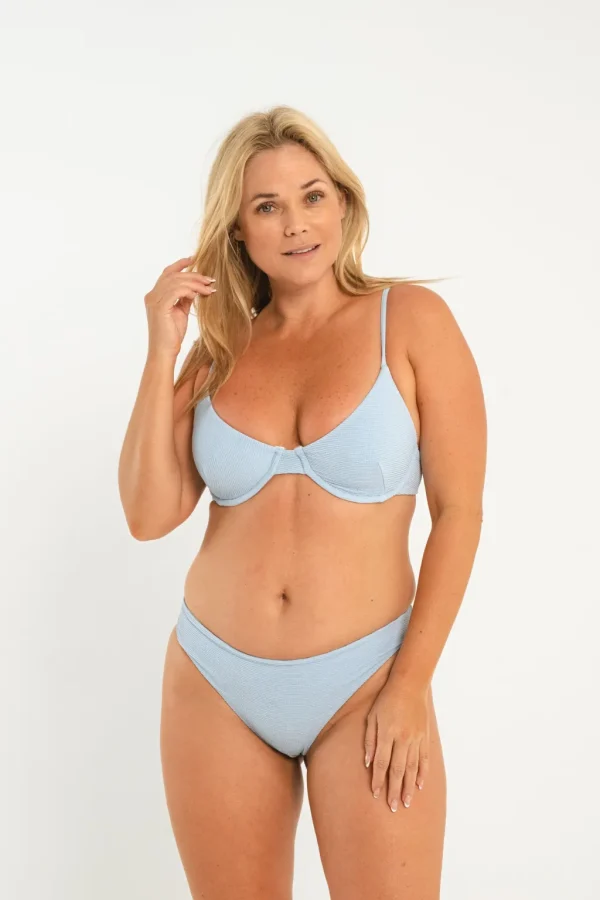 Tops<Citrine Swim Ellen Top // Light Blue (wavy ribbed)