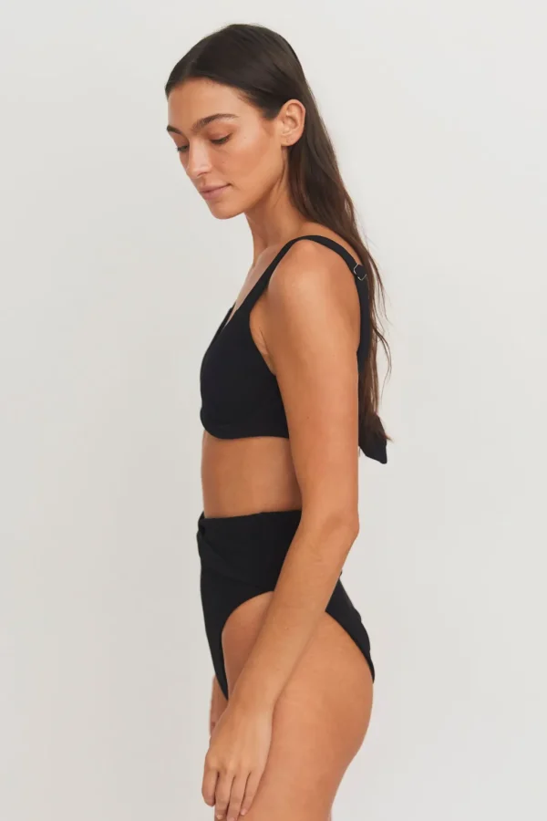 Bottoms<Citrine Swim Georgette Bottom // Black (ribbed)