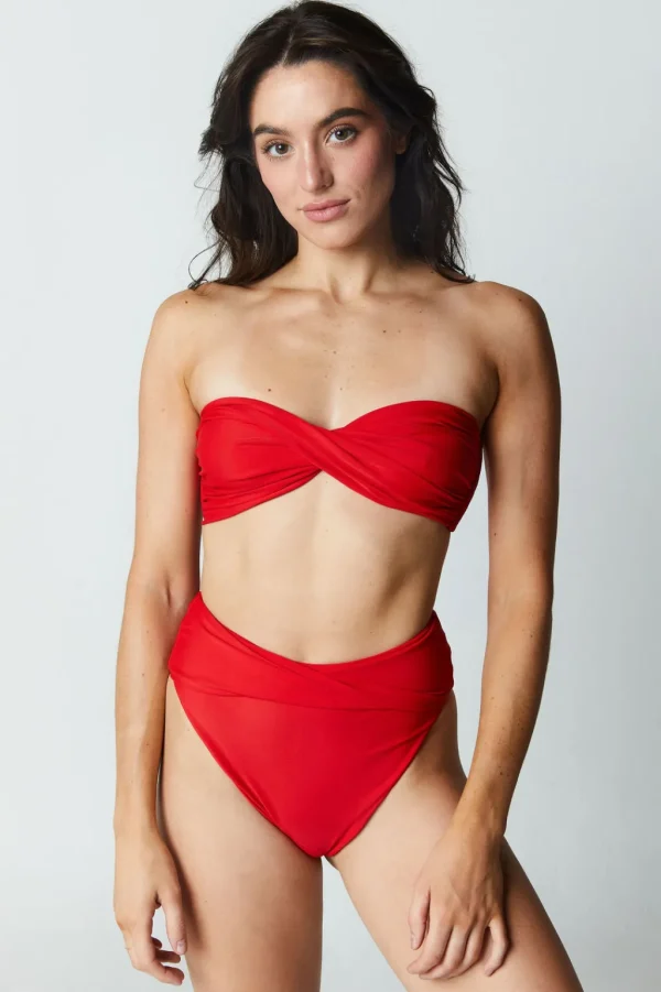 Bottoms<Citrine Swim Georgette Bottom // Crimson