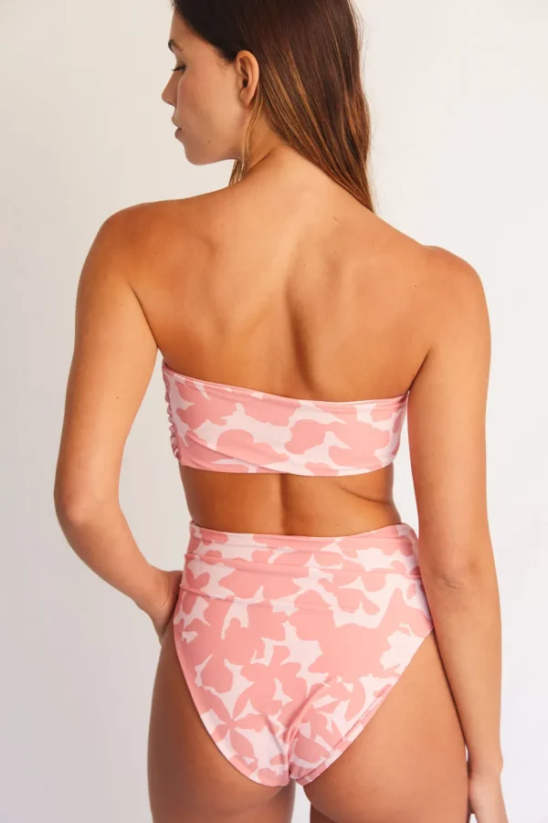 Bottoms<Citrine Swim Georgette Bottom // Tan Floral/Stripes