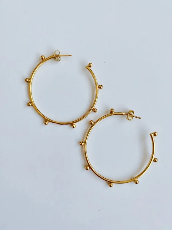 Jewelry<Citrine Swim Gold Dot Hoops