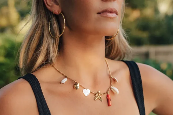 Jewelry<Citrine Swim Gold Hammered Hoops