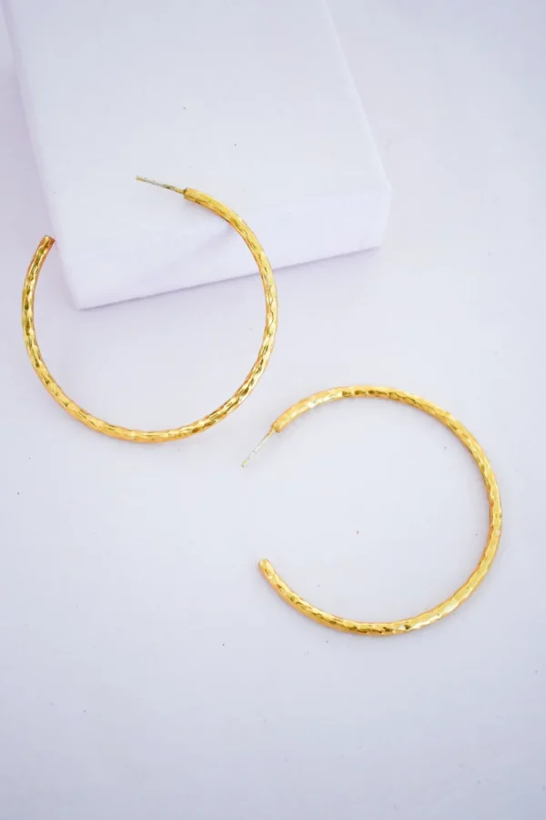 Jewelry<Citrine Swim Gold Hammered Hoops