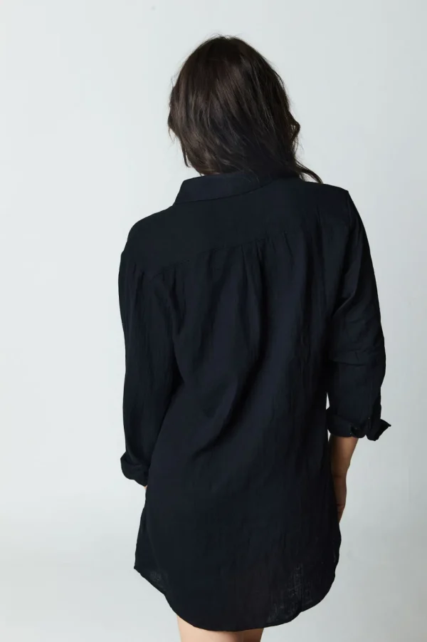 Tops<Citrine Swim Hampton Shirt // Black (gauze)