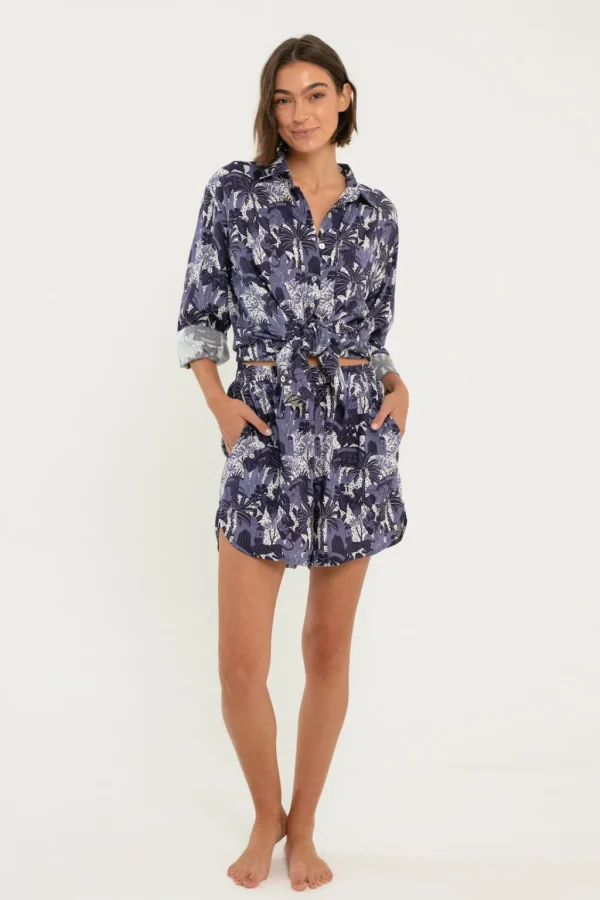 Tops<Citrine Swim Hampton Shirt // Navy Jungle