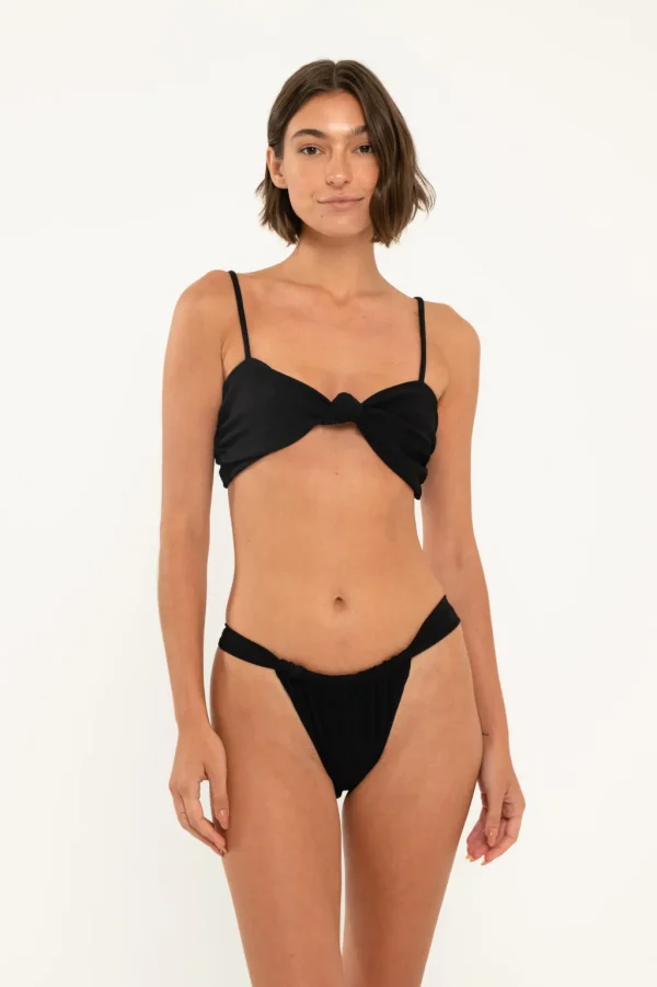 Tops<Citrine Swim Hana Top // Black (ribbed)