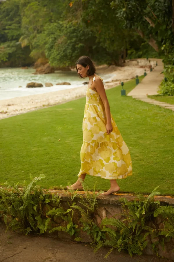 Dresses<Citrine Swim India Dress // Large Lime Floral
