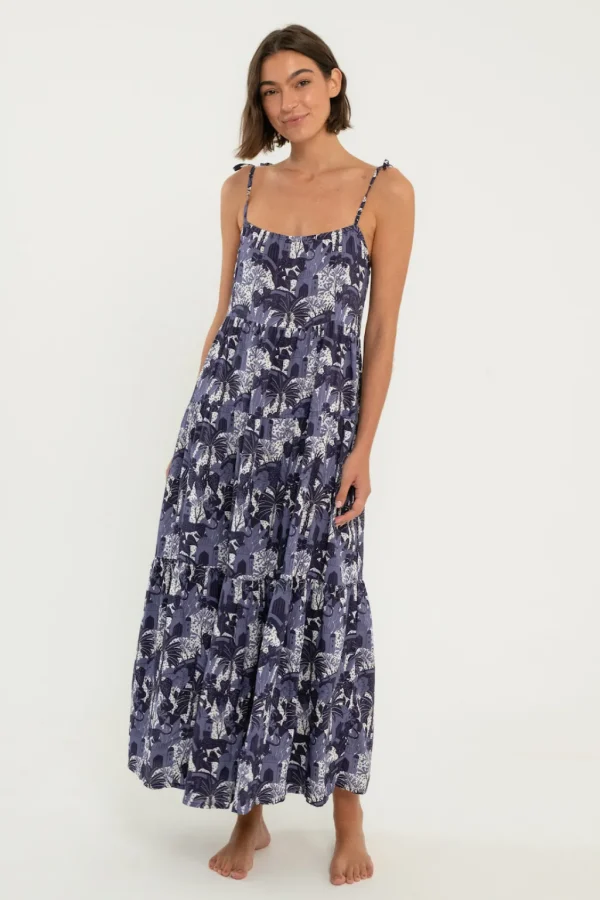 Dresses<Citrine Swim India Dress // Navy Jungle