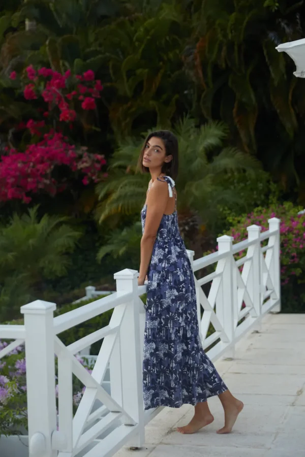 Dresses<Citrine Swim India Dress // Navy Jungle
