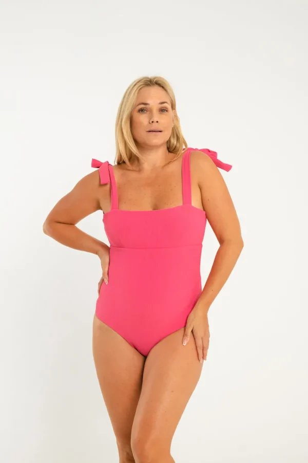 One Pieces<Citrine Swim Indie One Piece // Rose (ribbed)
