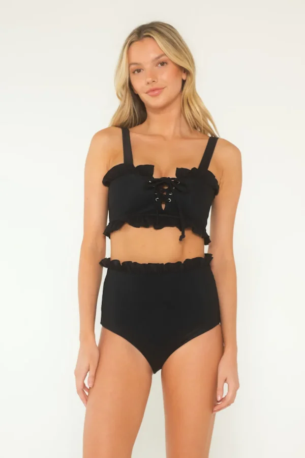 Tops<Citrine Swim Ivy Top // Black (ribbed)