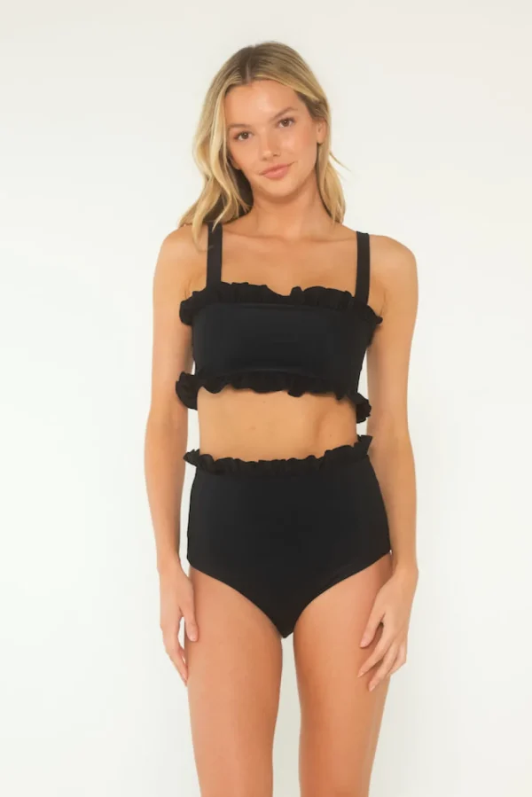 Tops<Citrine Swim Ivy Top // Black (ribbed)
