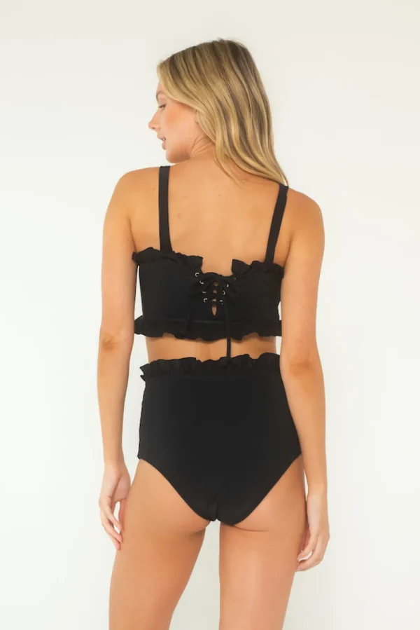 Tops<Citrine Swim Ivy Top // Black (ribbed)