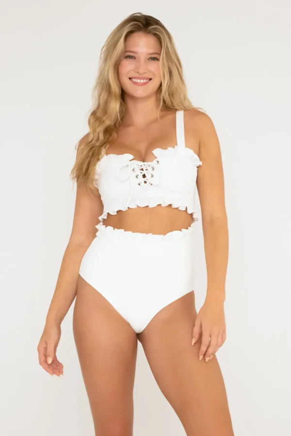Tops<Citrine Swim Ivy Top // Pearl (ribbed)