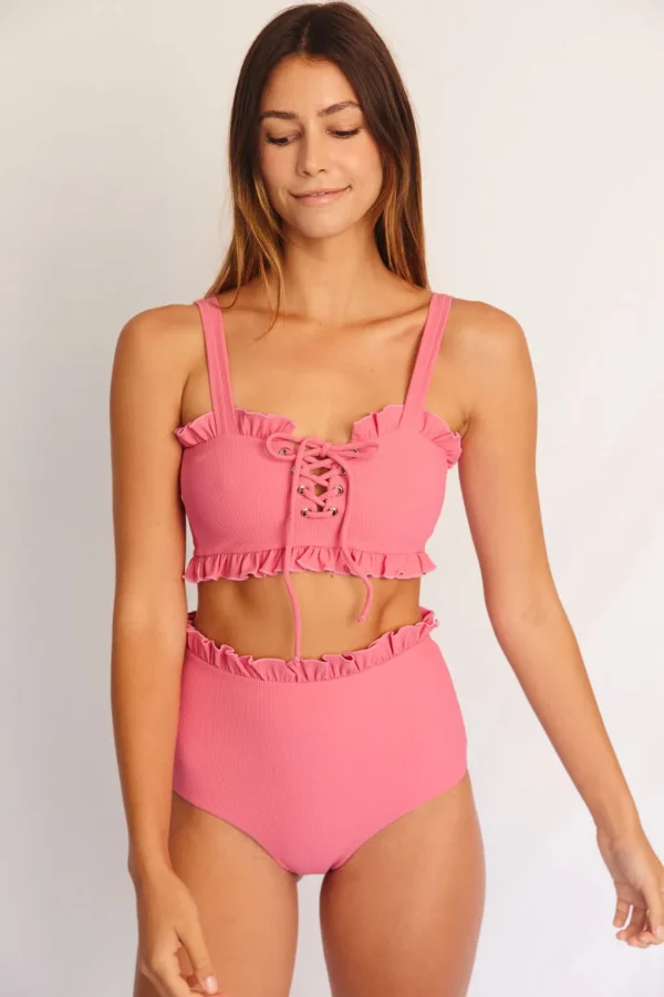 Tops<Citrine Swim Ivy Top // Rose (ribbed)
