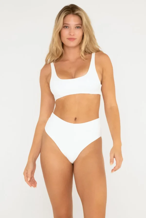 Bottoms<Citrine Swim Izzy Bottom // Pearl (ribbed)