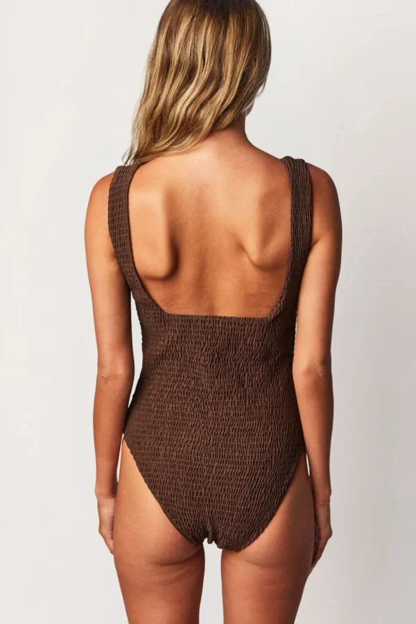 One Pieces<Citrine Swim Jenni One Piece // Cocoa (smocked)