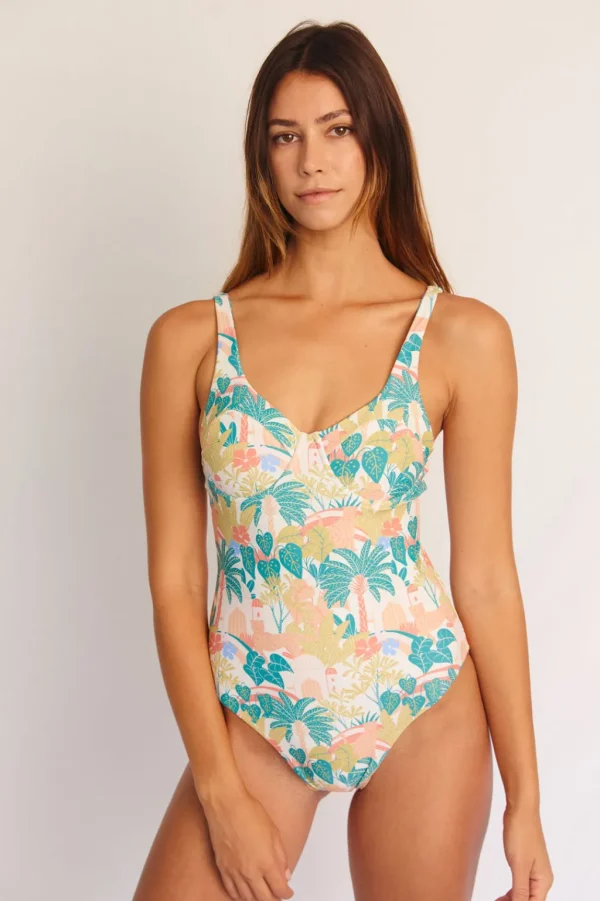 One Pieces<Citrine Swim Josie One Piece // Light/Olive Jungle