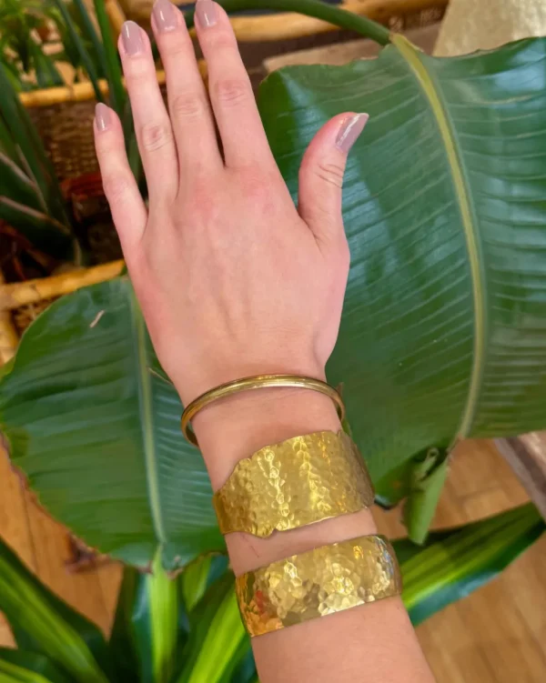 Jewelry<Citrine Swim Large Hammered Brass Moroccan Cuff