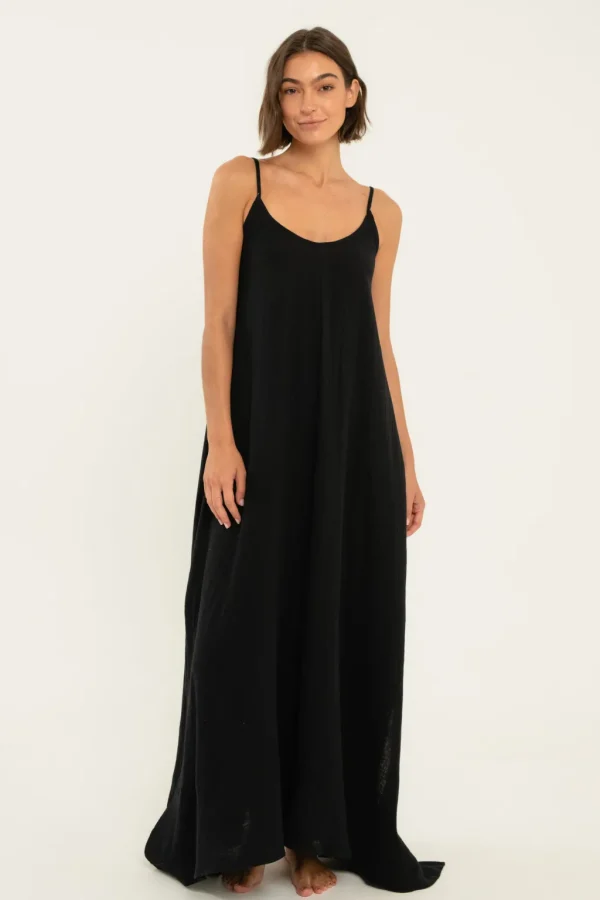 Dresses<Citrine Swim Leta Dress // Black (gauze)