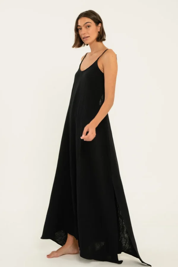 Dresses<Citrine Swim Leta Dress // Black (gauze)