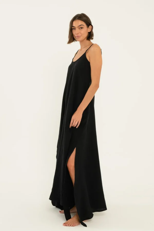 Dresses<Citrine Swim Leta Dress // Black (gauze)