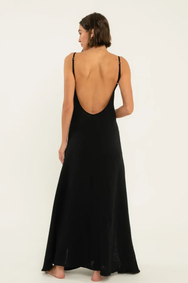 Dresses<Citrine Swim Leta Dress // Black (gauze)
