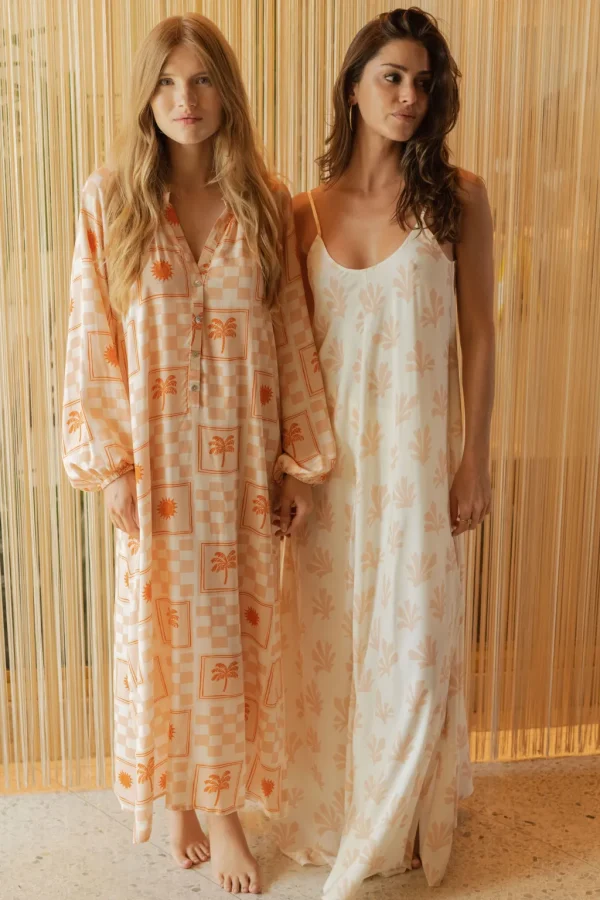 Dresses<Citrine Swim Leta Dress // Tan Reef