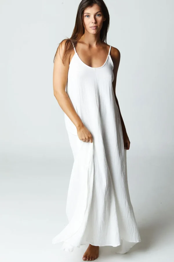 Dresses<Citrine Swim Leta Dress // White (gauze)